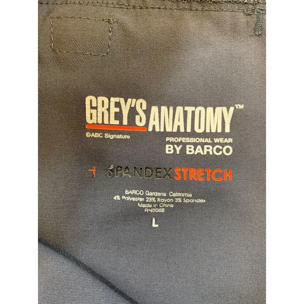 Greys Anatomy Barco Belted Scrub Pants Mens L 36x32 Bottoms Stretch Gray Medical